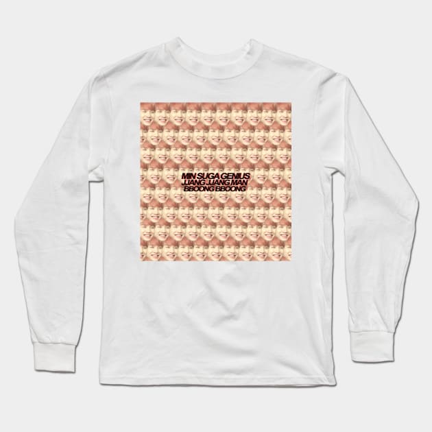 "MIN SUGA GENIUS JJANG JJANG MAN BBOONG BBOONG" - Suga - Filled Design Long Sleeve T-Shirt by oreokookie
